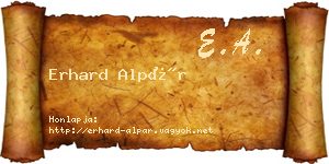 Erhard Alpár névjegykártya
